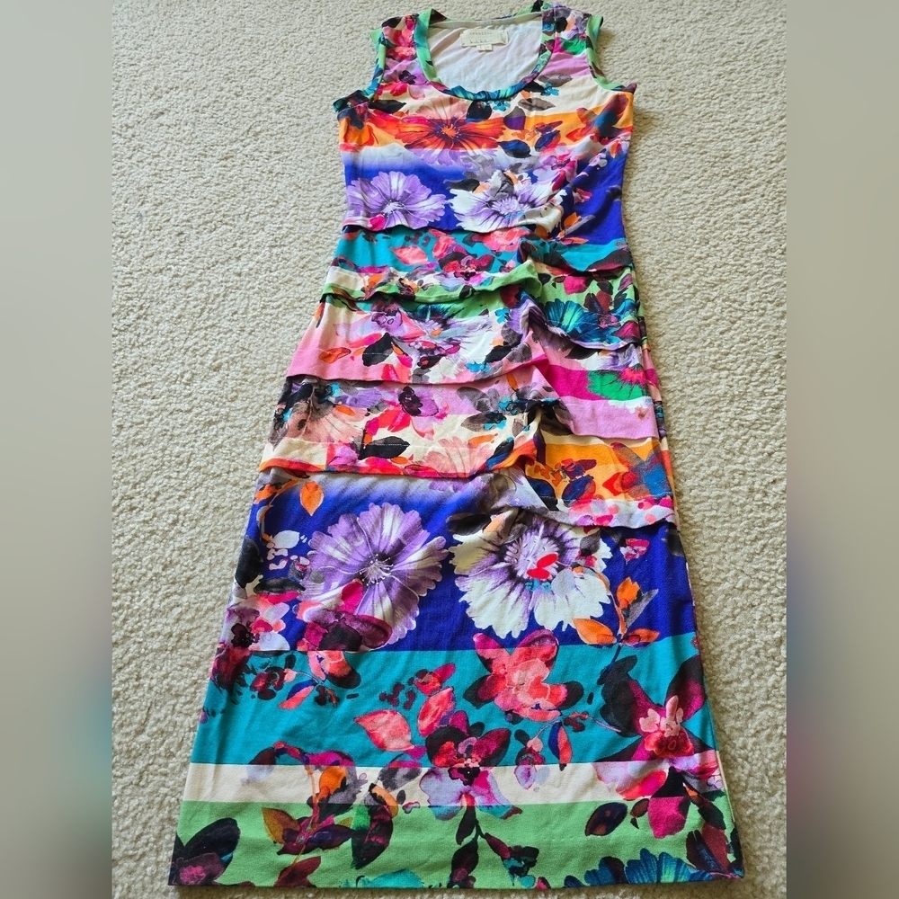 ARTELIER Nicole Miller 006082 Ruched Floral Bodycon Dress – Size Small